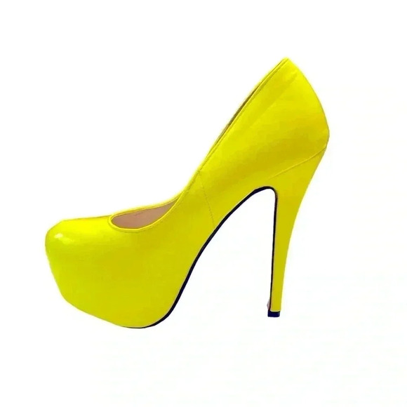 NWOT, JI MEI XIE YE, Vibrant Yellow Pôle Dance Shoes, 38 👠 - Picture 3 of 12